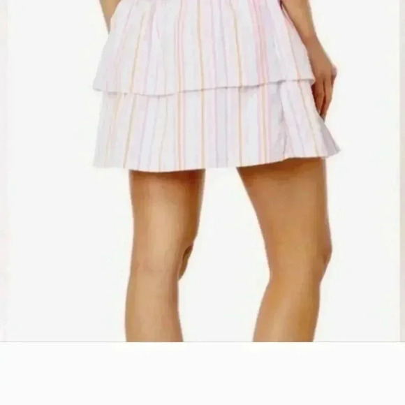 NWT Vineyard Vines Neon Rosa Harbor Smocked tiered Mini Skirt Cottagecore - Picture 3 of 8